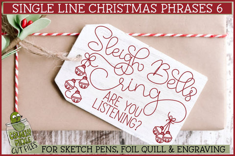 Single Line Christmas Phrases 6 Sketch SVG Files SVG Crunchy Pickle 