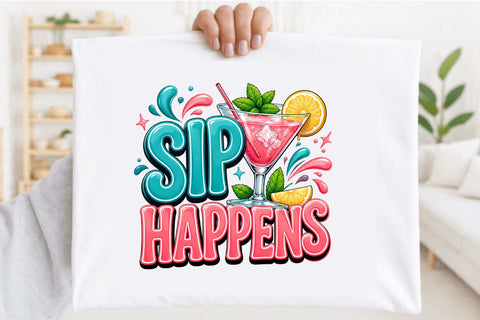 Sip Happens Cocktail PNG Sublimation SVGArt 