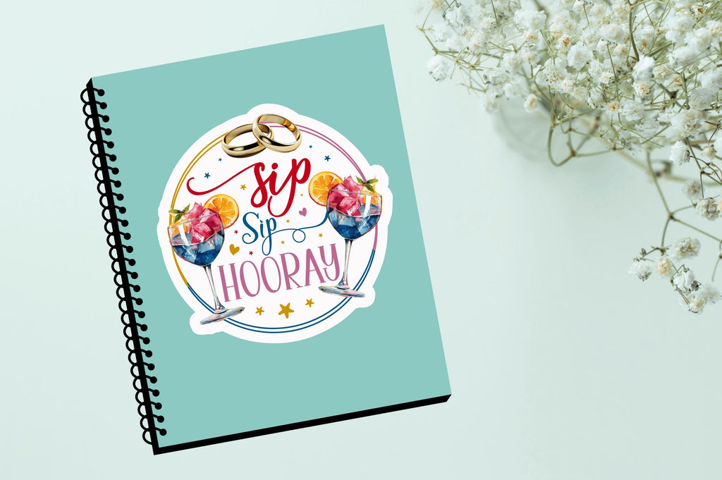 Sticker Sip Sip sip hooray Sticker Design - So Fontsy