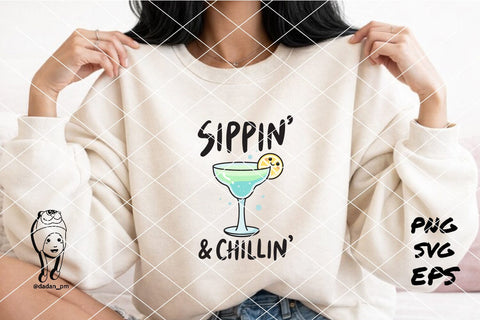 Sippin' & Chillin' Cocktail cute svg SVG dadan_pm 