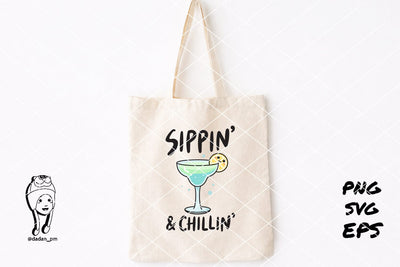 Sippin' & Chillin' Cocktail cute svg SVG dadan_pm 