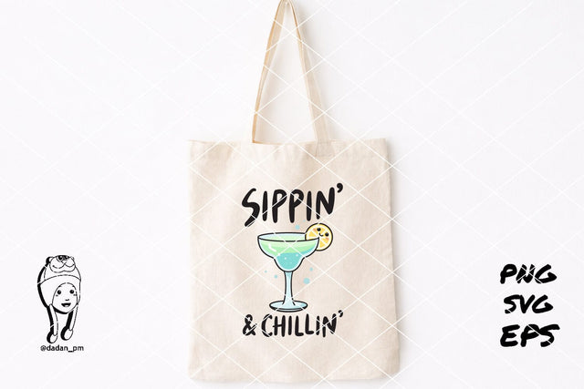 Sippin' & Chillin' Cocktail cute svg SVG dadan_pm 