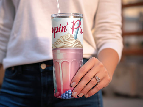 Sippin Pretty Milkshake Tumbler wrap Sublimation PNG Sublimation Luvleigh Digitals 