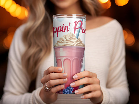 Sippin Pretty Milkshake Tumbler wrap Sublimation PNG Sublimation Luvleigh Digitals 