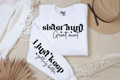 Sister aunt great aunt Sleeve Svg Design,Sister Aunt Great Aunt SVG, SVG Regulrcrative 