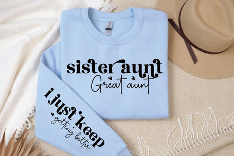Sister aunt great aunt Sleeve Svg Design,Sister Aunt Great Aunt SVG, SVG Regulrcrative 