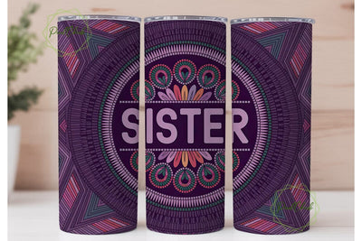 Sister Beaded Tribal 20oz Tumbler Wrap Sublimation PixelChick 