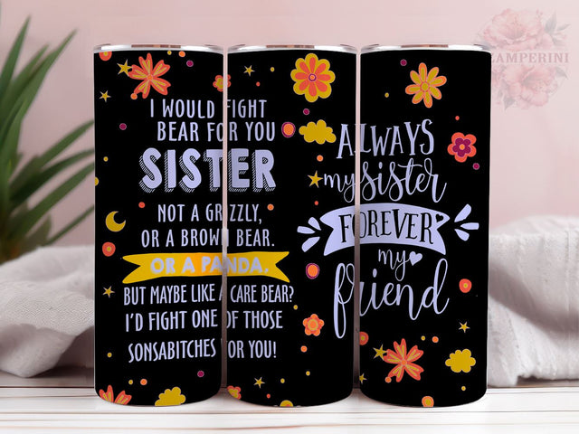 Sister Birthday Gift Ideas 20oz Tumbler Wrap PNG, Straight & Tapered Tumbler Wrap, Funny Sister Gifts Tumbler, Instant Digital Download Sublimation Li Zamperini 