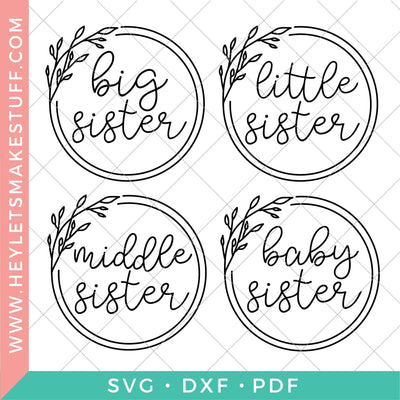 Sister Bundle 2 SVG Hey Let's Make Stuff 