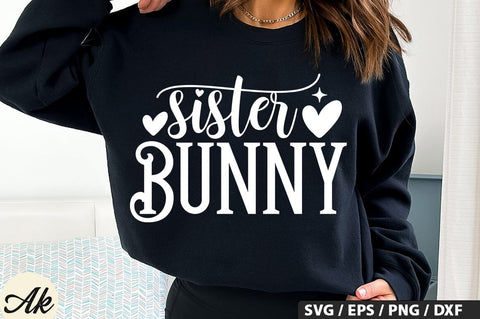 Sister Bunny SVG And Sticker PNG Design SVG akazaddesign 