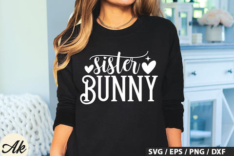 Sister Bunny SVG And Sticker PNG Design SVG akazaddesign 