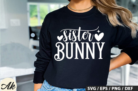Sister Bunny SVG And Sticker PNG Design SVG akazaddesign 