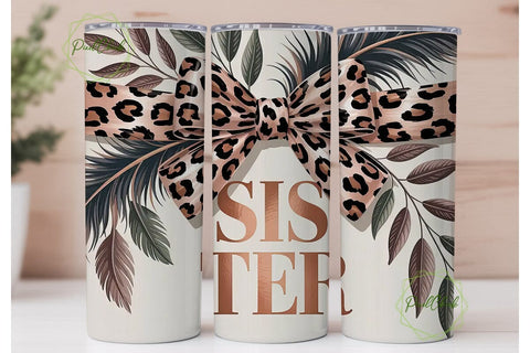 Sister Leopard Tumbler Wrap Sublimation PixelChick 