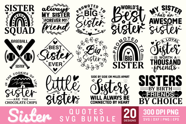 Sister Quotes SVG Bundle SVG Designangry 