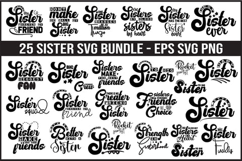 Sister Svg Bundle, Sister Quotes Svg, Funny Sister SVG orpitasn 