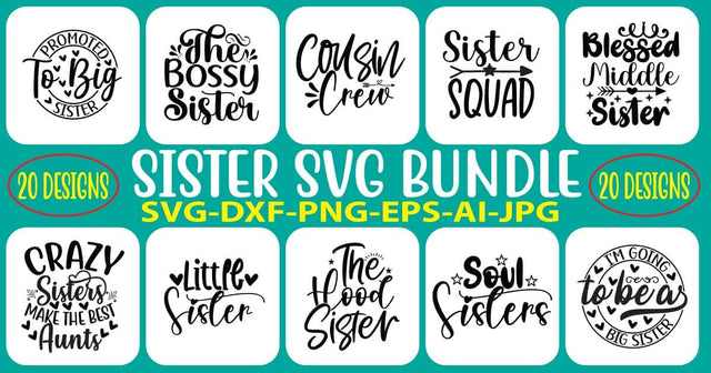 Sister SVG Bundle SVG Syaman 