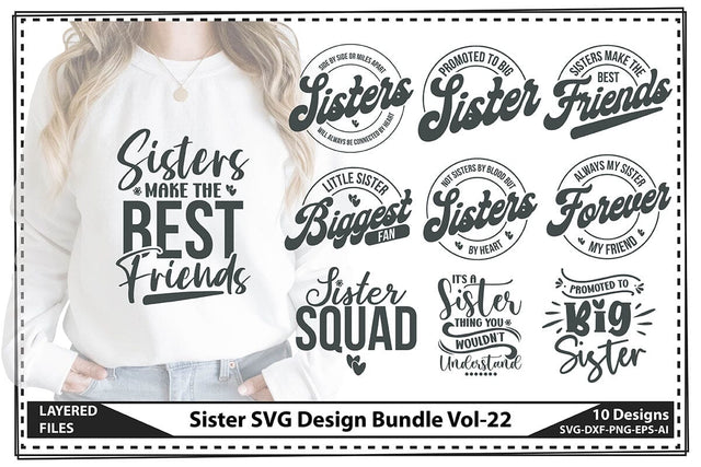 Sister SVG Design Bundle Vol-22 SVG shah alam 