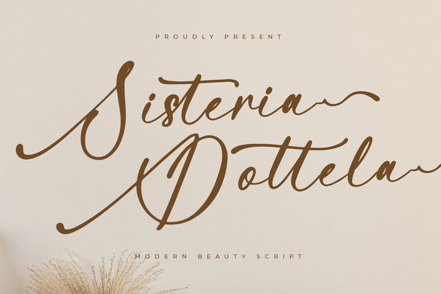 Sisteria Dottela - Modern Beauty Script Font Letterena Studios 