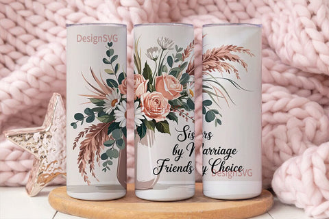Sisters by Marriage Tumbler Wrap Sublimation DesignSVG 
