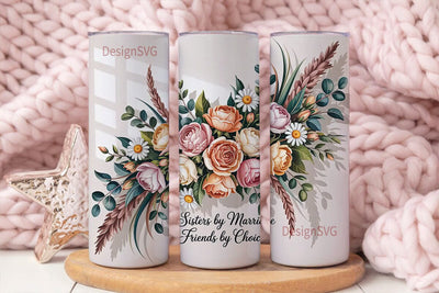 Sisters by Marriage Tumbler Wrap Sublimation DesignSVG 