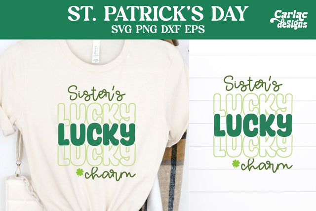 Sister's Lucky Charm SVG, St Patrick's Day SVG SVG Carla C Designs 