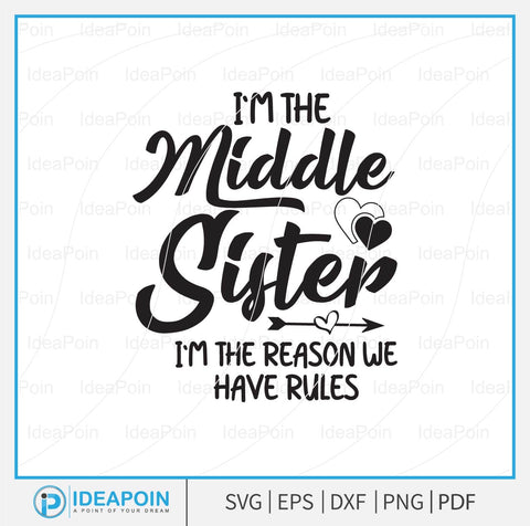 Sisters Svg Bundle, Middle Sister Svg, Youngest Sister Svg, I'm the oldest sister I make the rules-Sister Shirt Svg, Middle Sister Gifts SVG Dinvect 