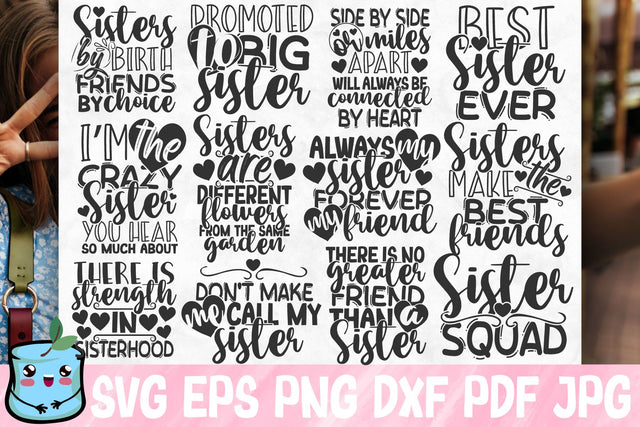 Sisters SVG Bundle SVG MintyMarshmallows 