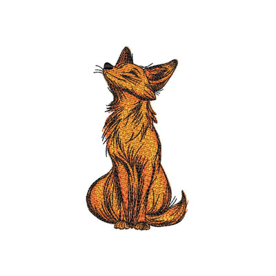 Sitting Fox Machine Embroidery Design, 3 sizes, Instant Download Embroidery/Applique DESIGNS Nino Nadaraia 