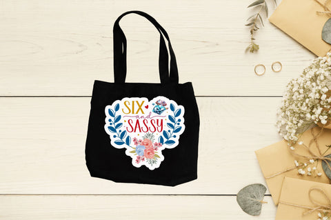 Six And sassy Sticker Design Sublimation Regulrcrative 