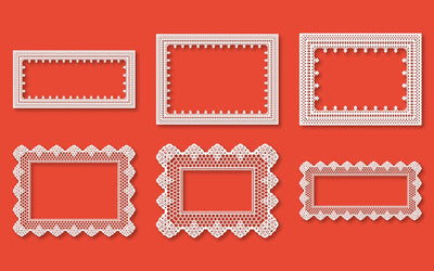 Six Laser cut Border Lace Frame SVG Design SVG naemmiah021 