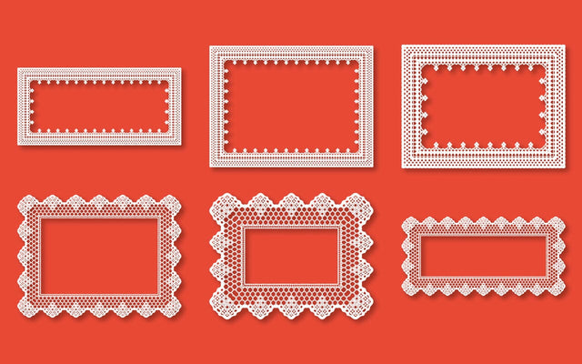 Six Laser cut Border Lace Frame SVG Design SVG naemmiah021 