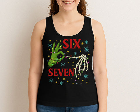 Six Seven Funny Grinch and Skeleton Hand Christmas Lights PNG SVG BillahCrafts 