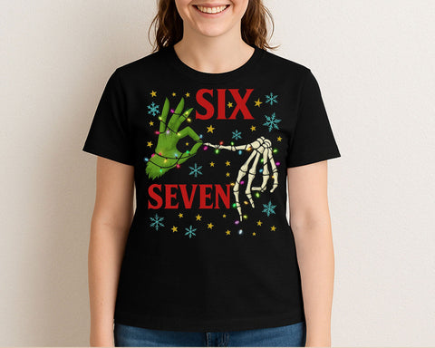 Six Seven Funny Grinch and Skeleton Hand Christmas Lights PNG SVG BillahCrafts 