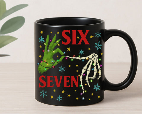 Six Seven Funny Grinch and Skeleton Hand Christmas Lights PNG SVG BillahCrafts 