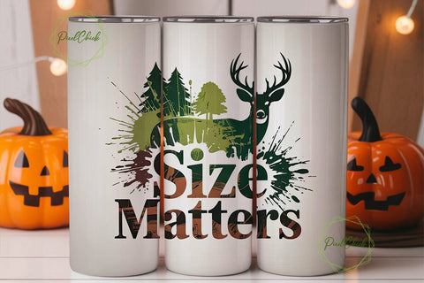 Size Matters Hunting 20oz Tumbler Wrap Sublimation PixelChick 