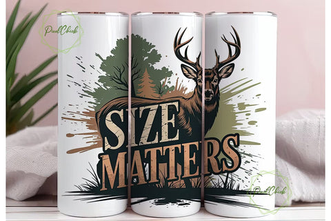 Size Matters Hunting 20oz Tumbler Wrap Sublimation PixelChick 