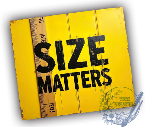 Size Matters Tumbler, Funny Drinkware, 20oz Tumbler, Sublimation Design, Sarcastic Mug, Humor Gift, Coffee Cup, Personalized Tumbler Sublimation ToriDesigns 