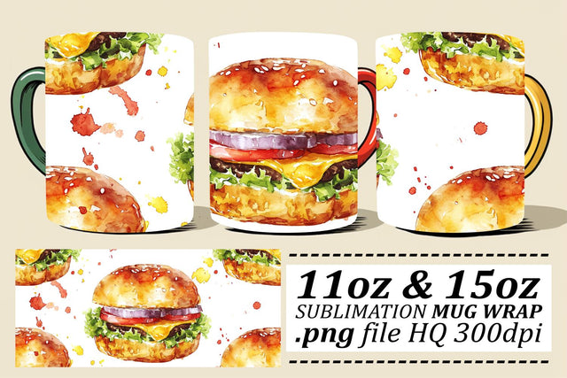 Sizzling Hot Watercolor Foodie Mug Sublimation Sublimation afrosvg 