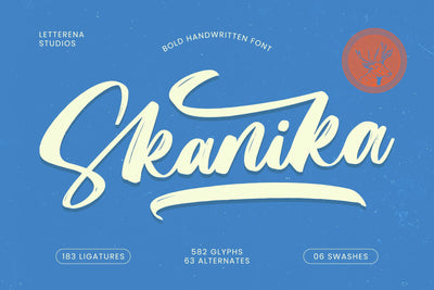 Skanika - Bold Handwritten Font Font Letterena Studios 