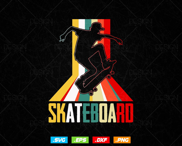 Skate Park Freestyle Skateboard Svg Png Files, Skateboarding T-shirt Design gift for Skater Teens and Skate board Lover SVG DesignDestine 