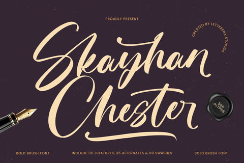 Skayhan Chester - Bold Brush Font Font Letterena Studios 