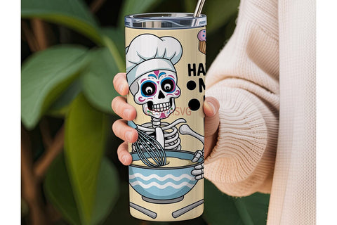 Skeleton Baker 20oz Tumbler Wrap Sublimation DesignSVG 