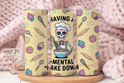 Skeleton Baker 20oz Tumbler Wrap Sublimation DesignSVG 