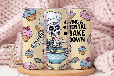 Skeleton Baker 20oz Tumbler Wrap Sublimation DesignSVG 