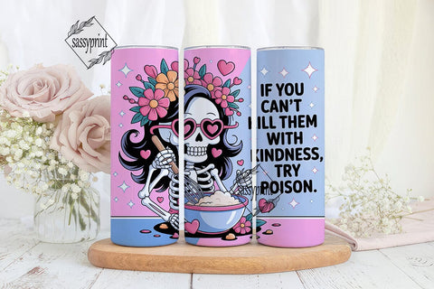 Skeleton Baker 20oz Tumbler Wrap Sublimation sassyprint 