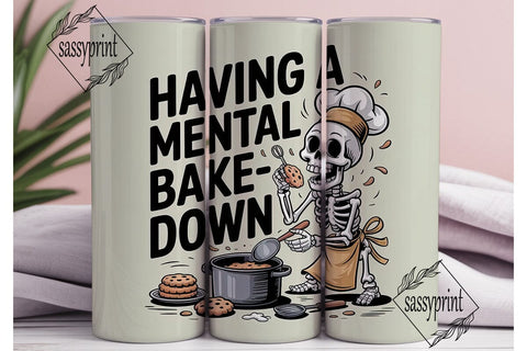 Skeleton Baker 20oz Tumbler Wrap Sublimation sassyprint 