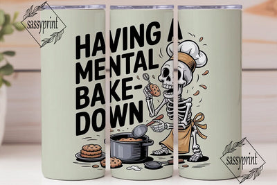 Skeleton Baker 20oz Tumbler Wrap Sublimation sassyprint 