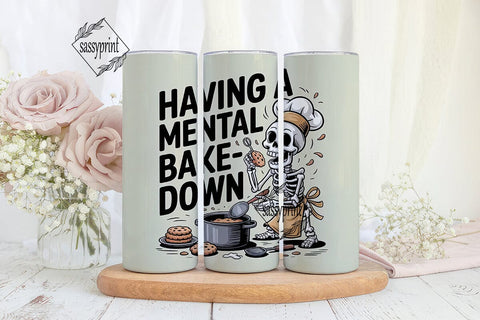 Skeleton Baker 20oz Tumbler Wrap Sublimation sassyprint 