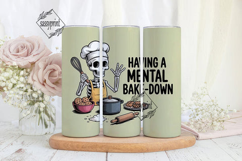 Skeleton Baker 20oz Tumbler Wrap Sublimation sassyprint 