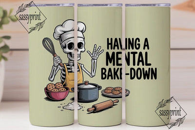 Skeleton Baker 20oz Tumbler Wrap Sublimation sassyprint 